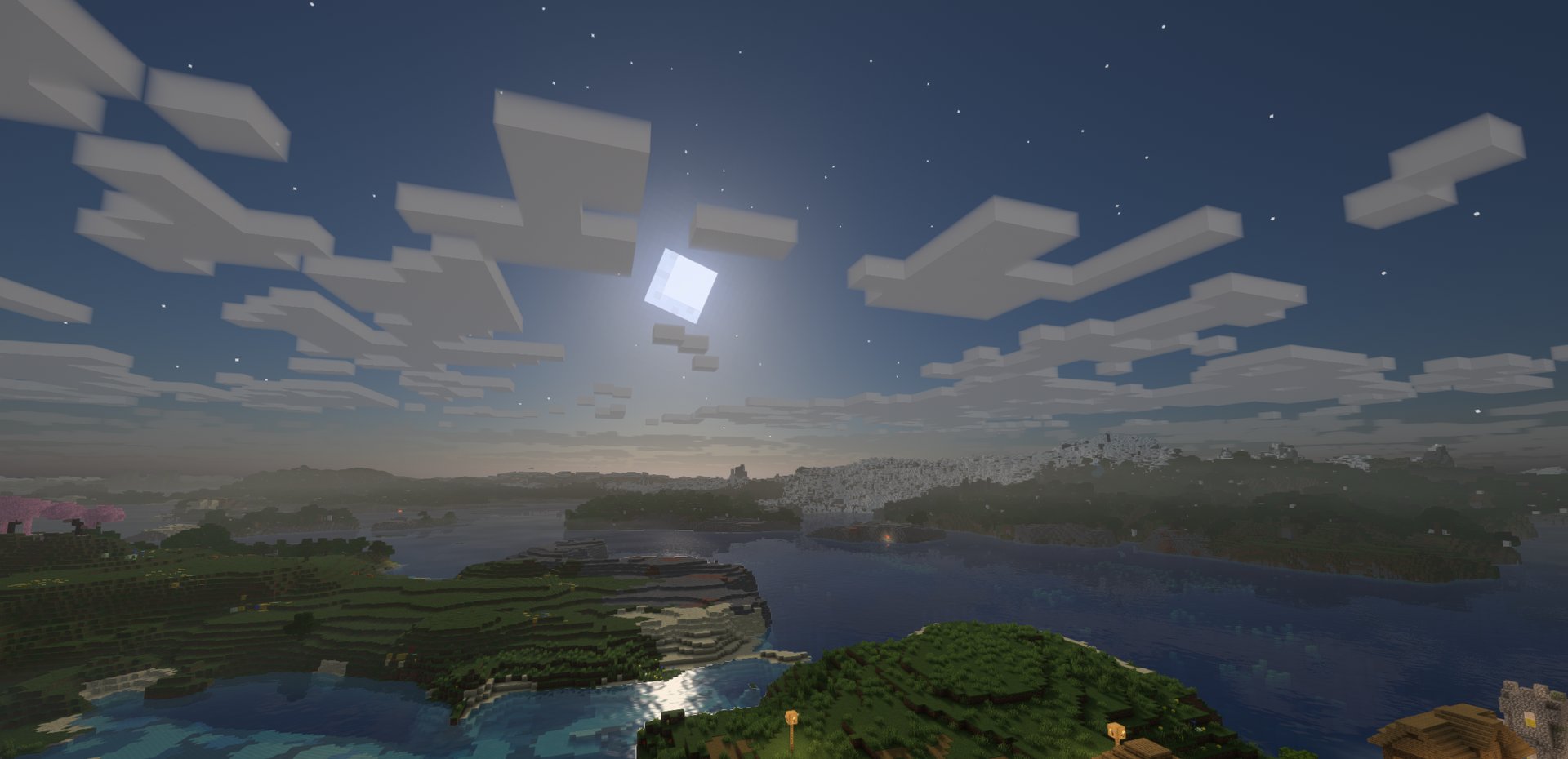 A moonlit night over the coast