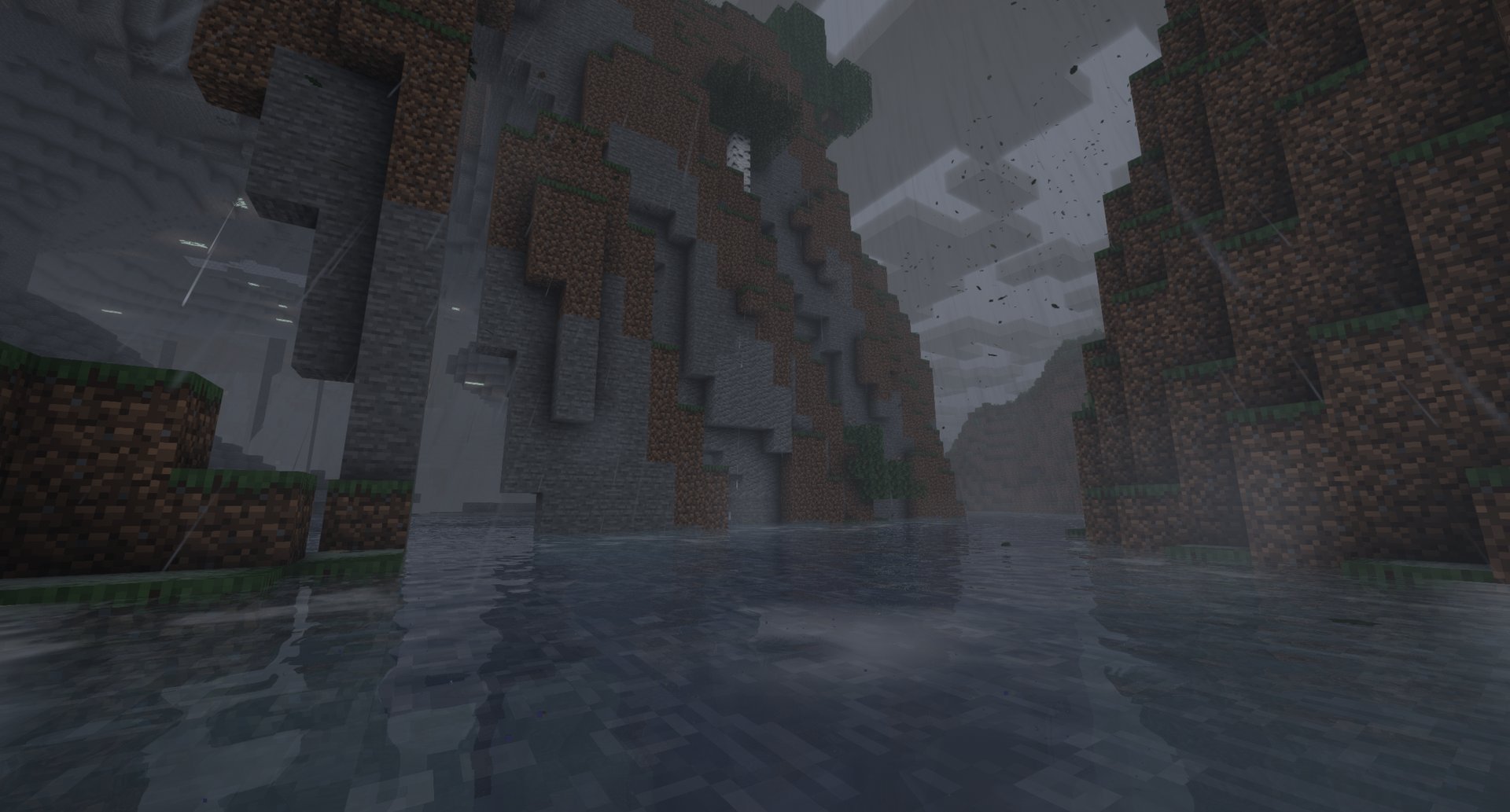 A thunderstorm over a river canyon with Petrichor