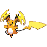 Sprite frontal de Raichu (Black White)
