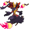 Sprite traseira de Delphox (Black White)