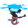 Sprite traseira de Greninja (Black White)