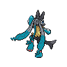 Sprite traseira de Lucario (Black White)
