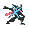 Sprite shiny traseira de Greninja (Black White)
