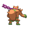 Sprite shiny traseira de Okidogi (Black White)