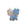 Sprite shiny traseira de Rockruff (Black White)