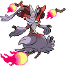 Sprite shiny traseira de Delphox (Black White)