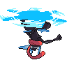 Sprite shiny traseira de Greninja (Black White)