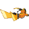Sprite shiny traseira de Raichu (Black White)