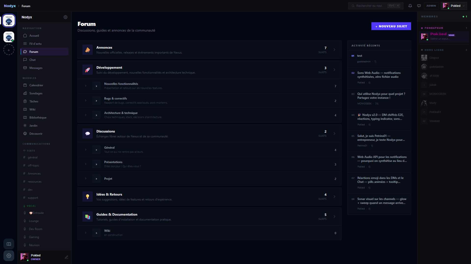 Forum, categories, threads, rich editor