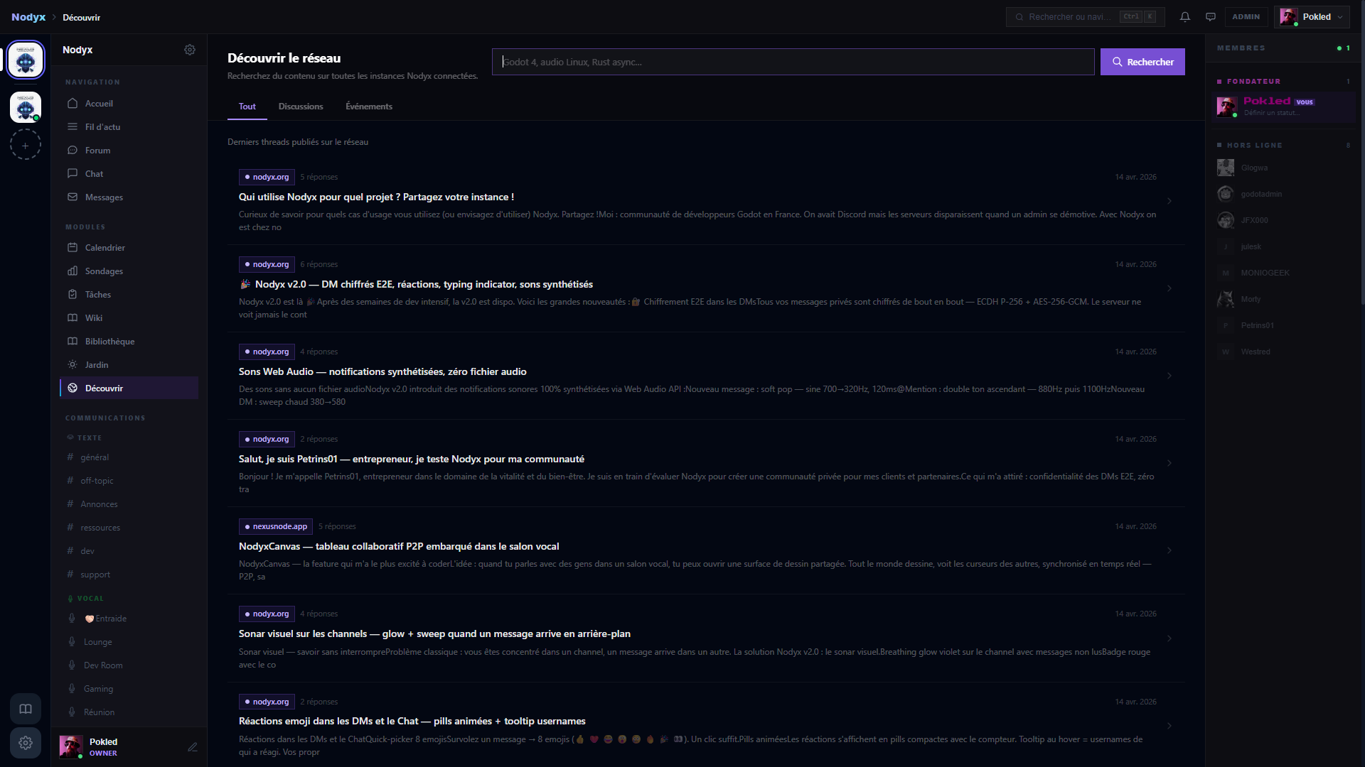 Cross-instance federated search engine