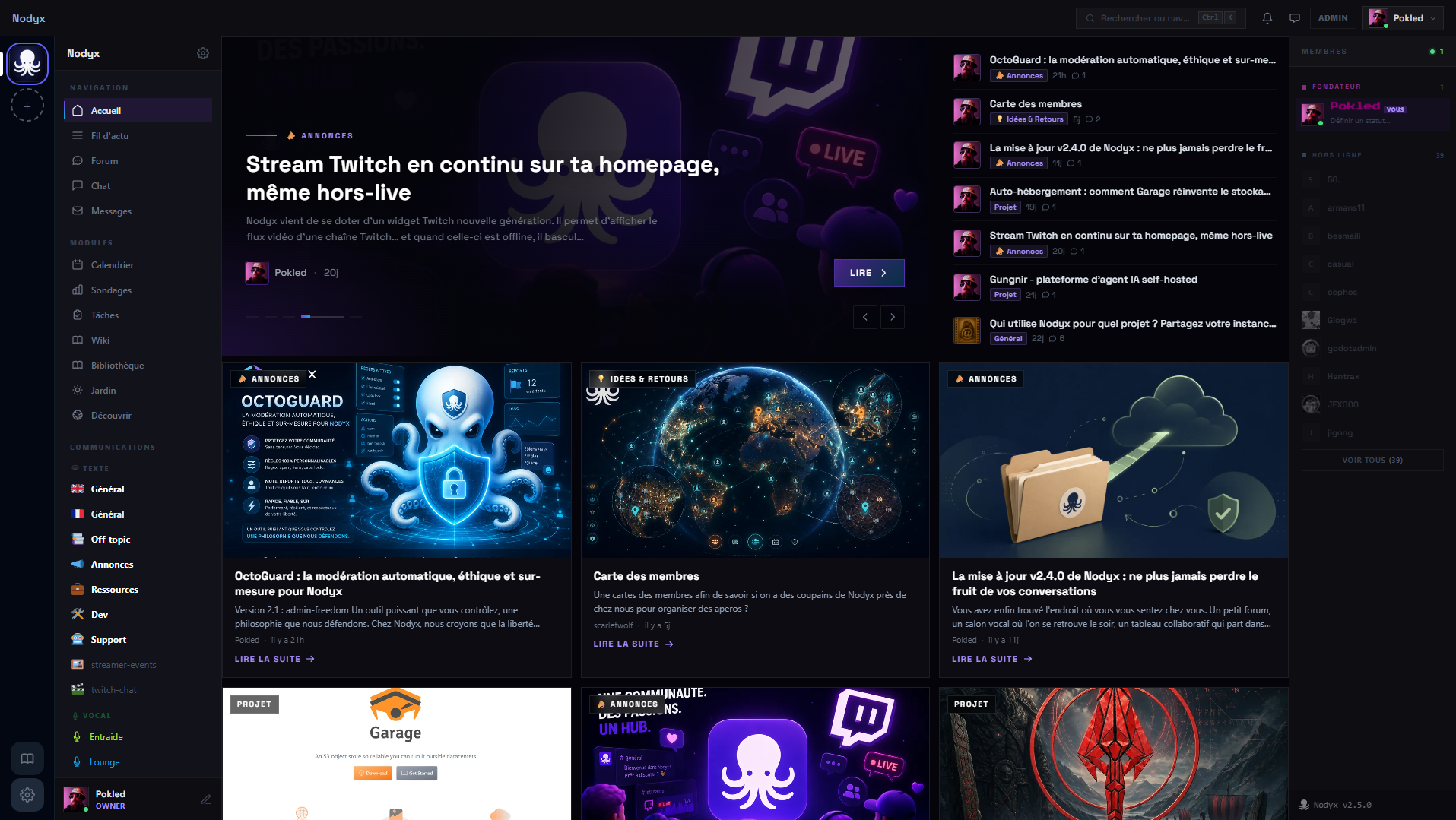 Nodyx, Homepage Builder