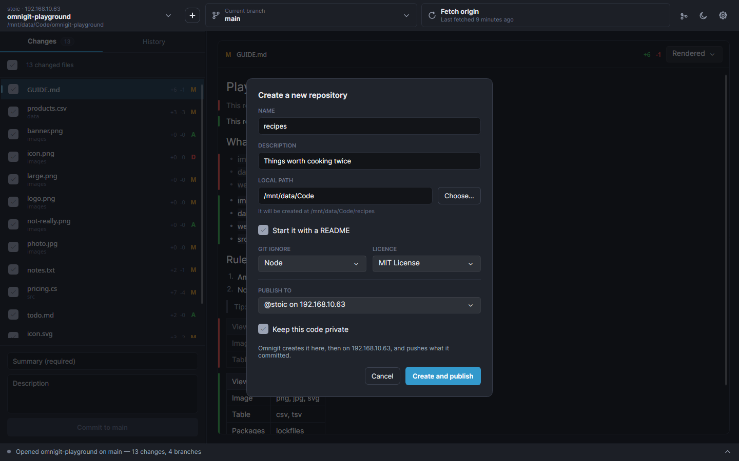 New repository form