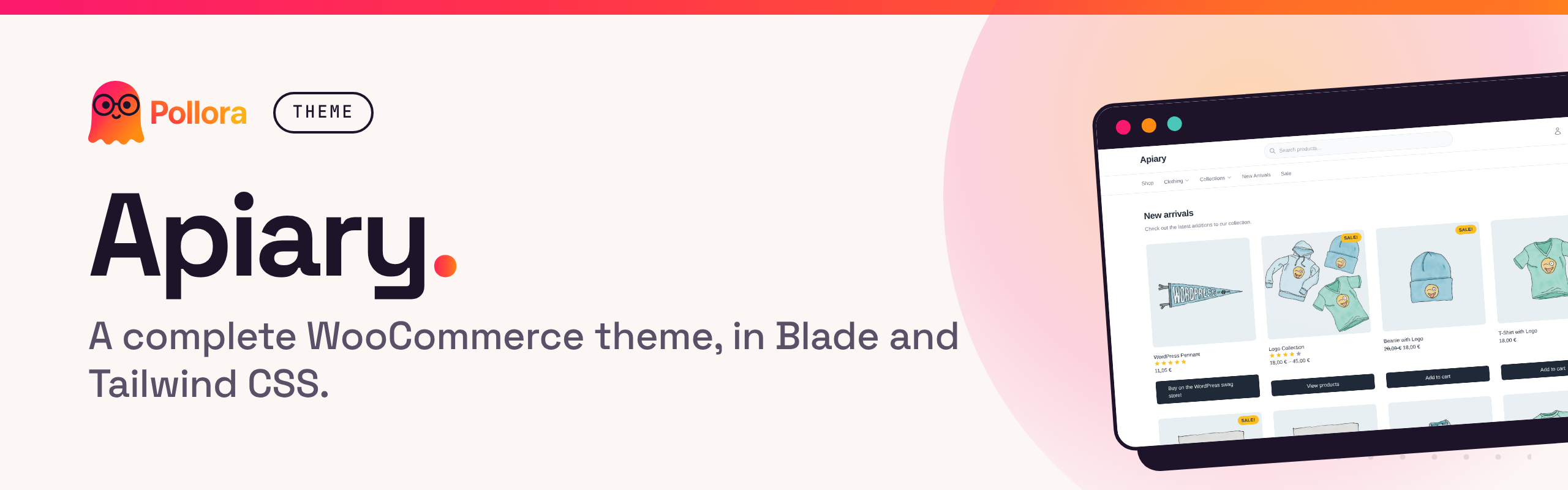 Apiary: a WooCommerce theme for Pollora