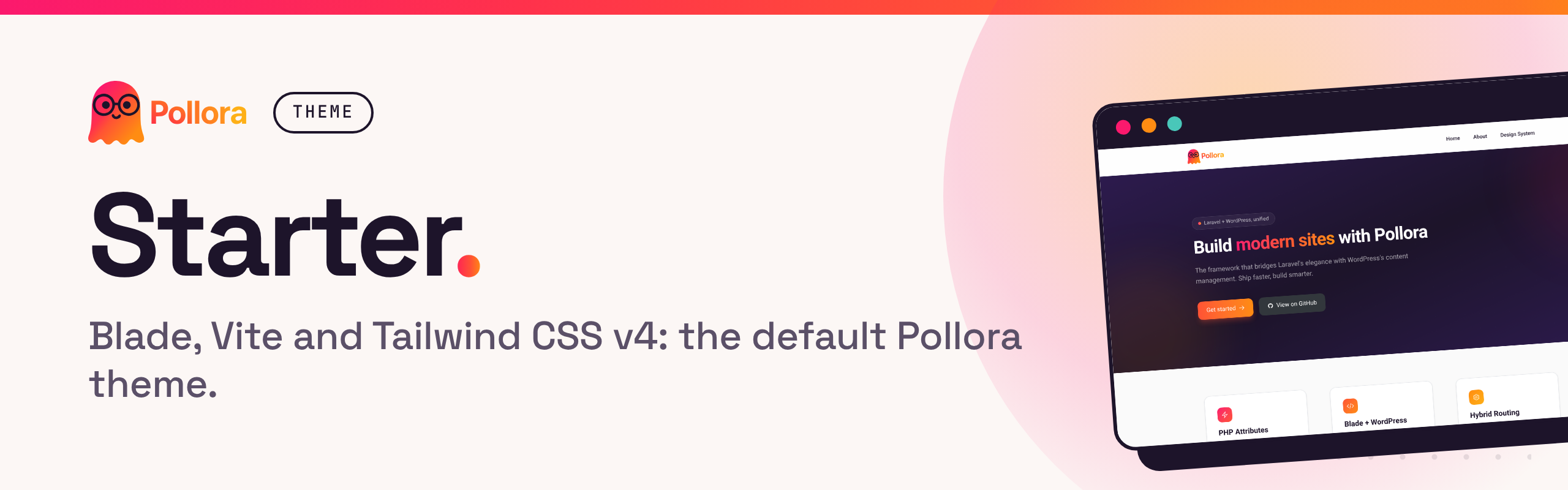 Pollora Default Theme: the Blade starter theme for Pollora
