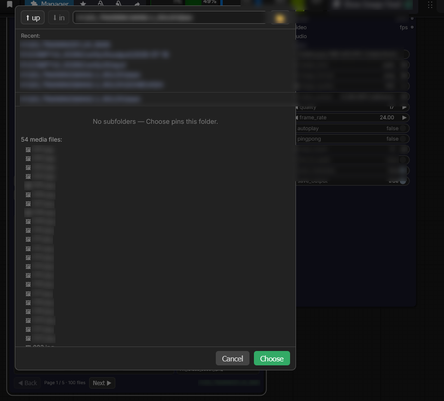Leaf folder: no subfolders, Choose pins this folder