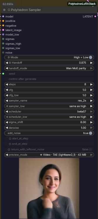 The node in High + Low; the Single-only controls are dimmed, not hidden