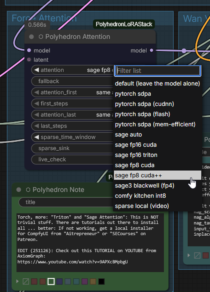 The backend list