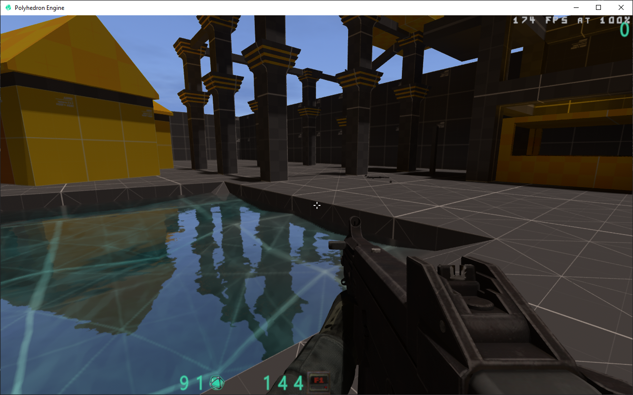 One of the  current testmaps in action, testing various moveable entities