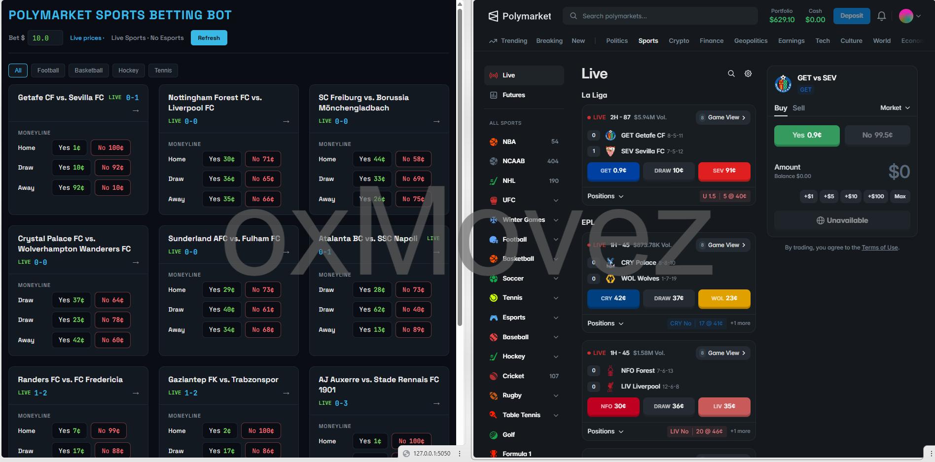 Sports UI markets