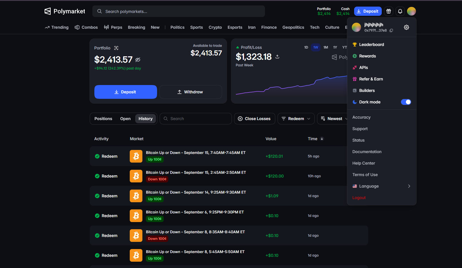 PolyTutor @jhjhjhjhjh trading history