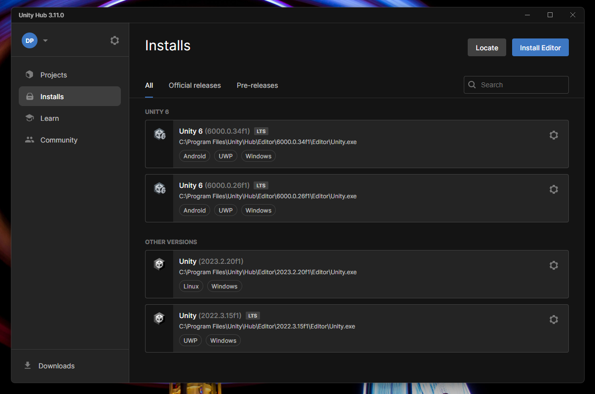 Unity_Versions