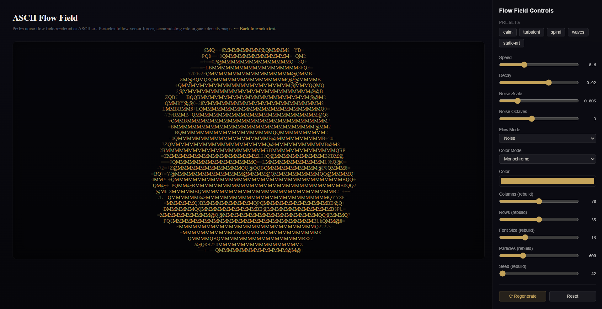ASCII Flow Field