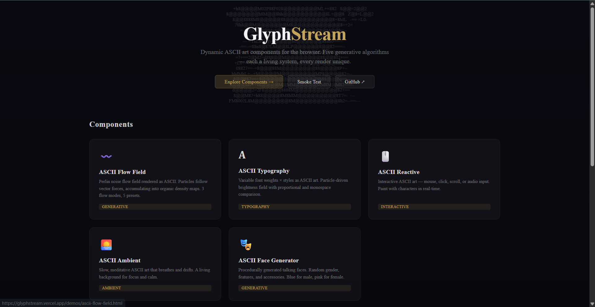 GlyphStream Homepage