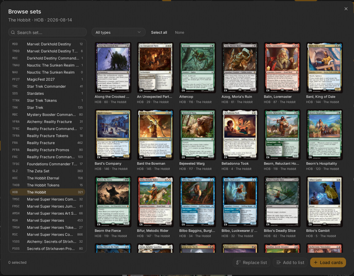 Browse sets