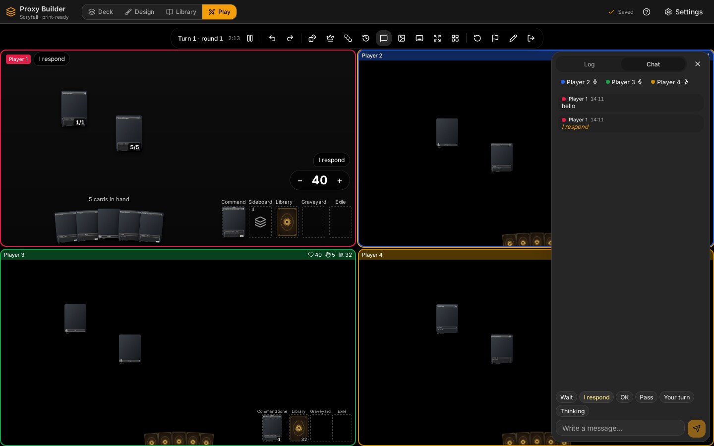 The chat panel with messages and quick notices