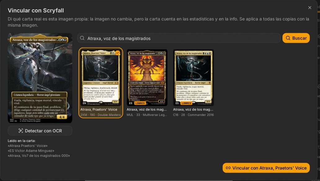 Vincular una carta con OCR