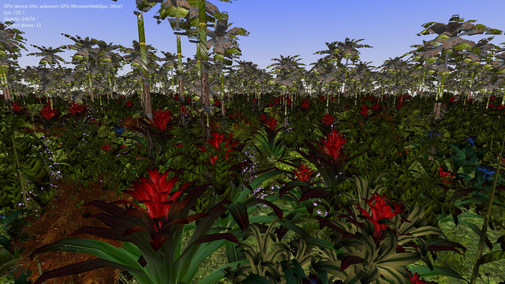 Indirect draw jungle scene