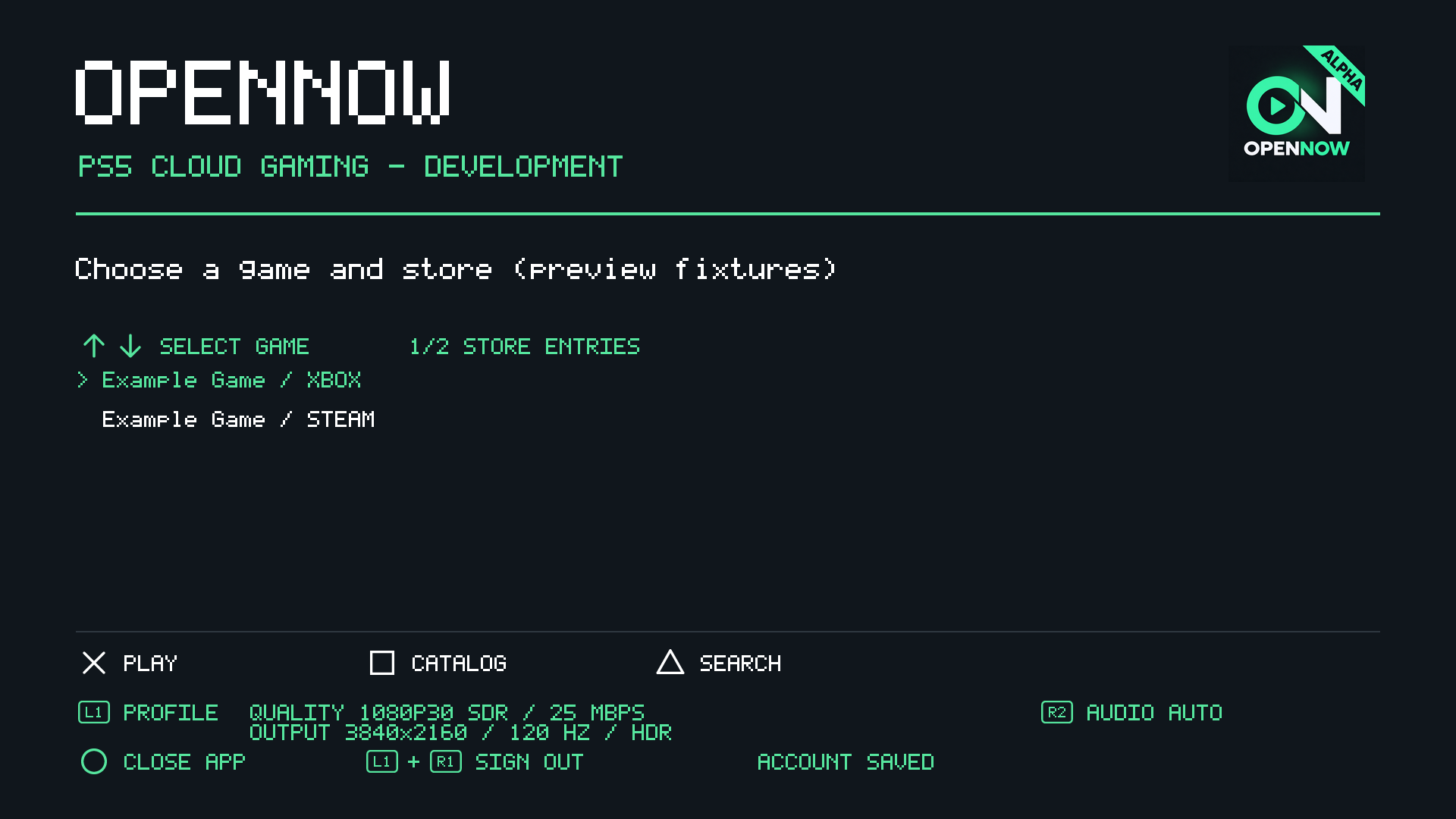 Audio selection in the catalog
