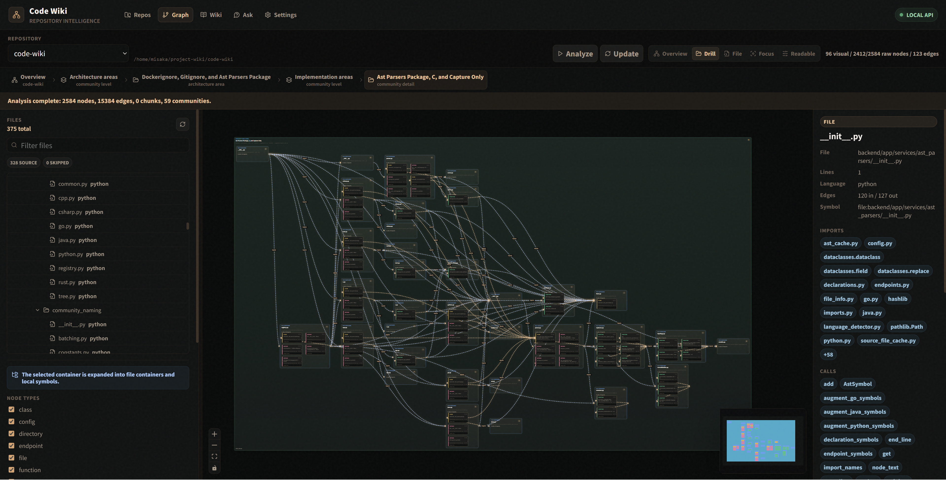 CodeWiki graph explorer