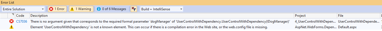 Visual Studio Errors And Warnings
