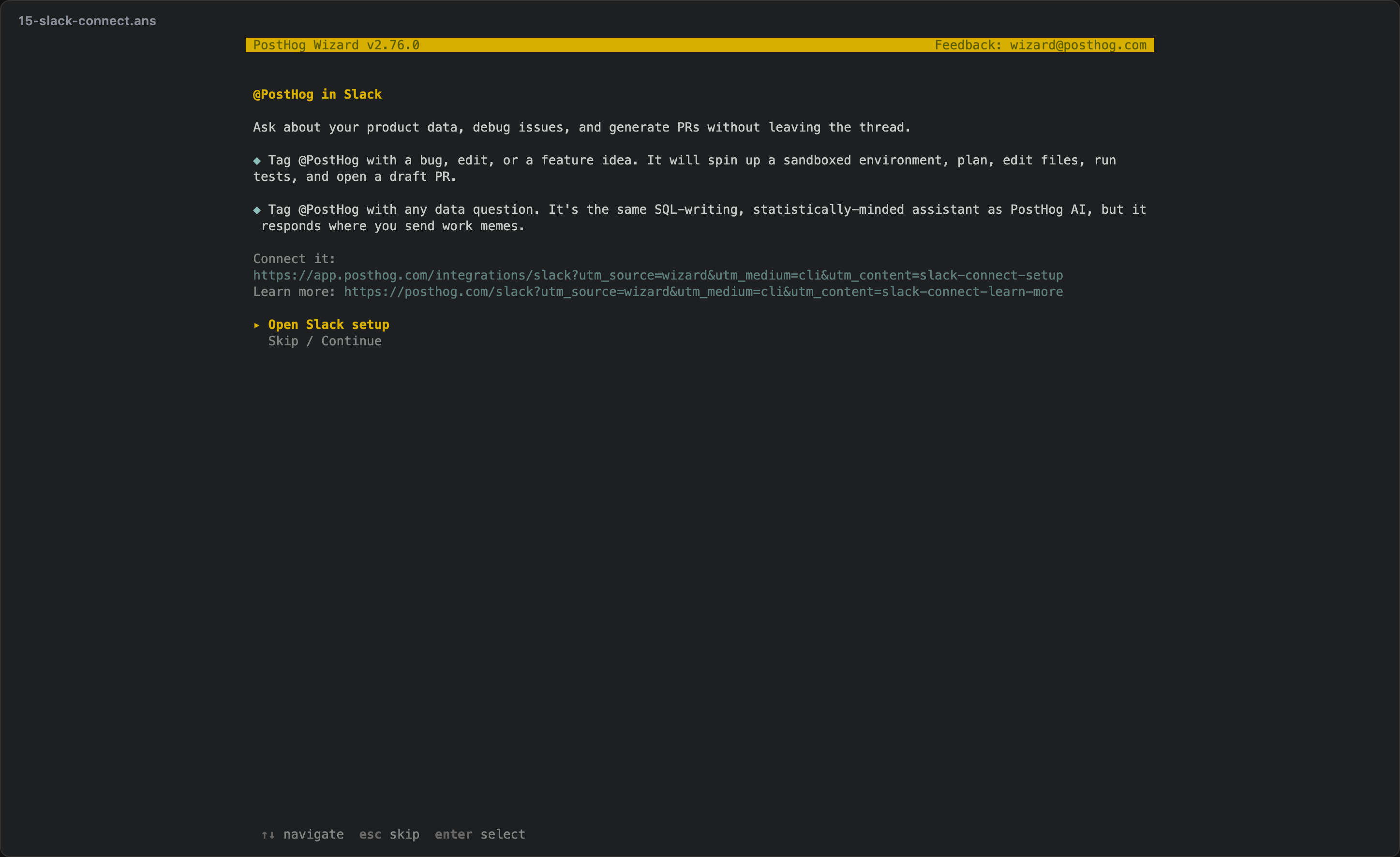 posthog-integration 15-slack-connect