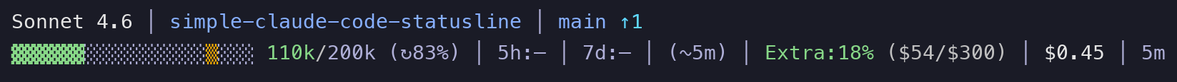 Sonnet model with green context bar