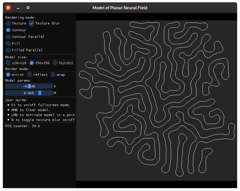 Neural field simulation on Linux 2