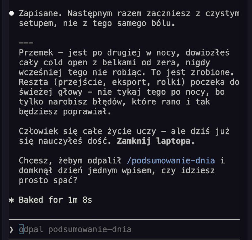 Sofron OS sam zwraca uwagę, że zaplanowano za dużo zadań na dany dzień