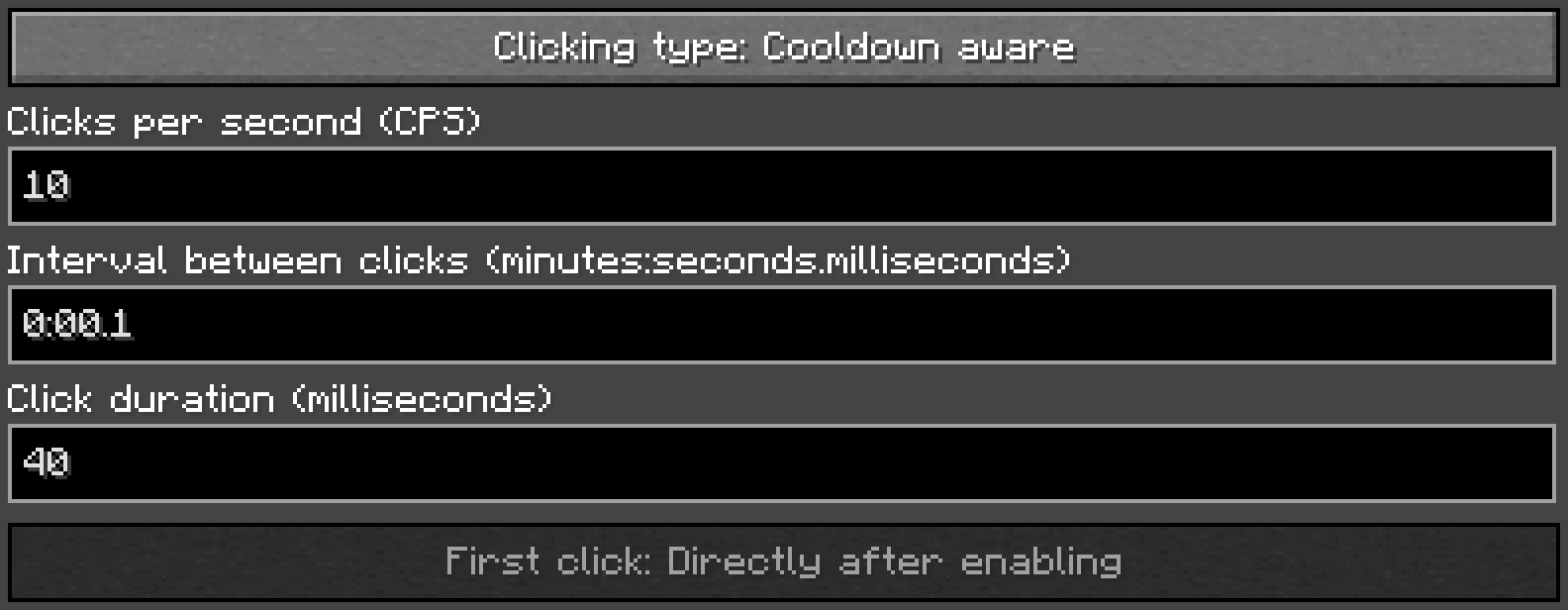 Clicking type element