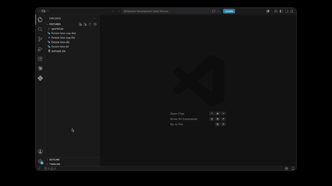 Opening a single model file in Renderit