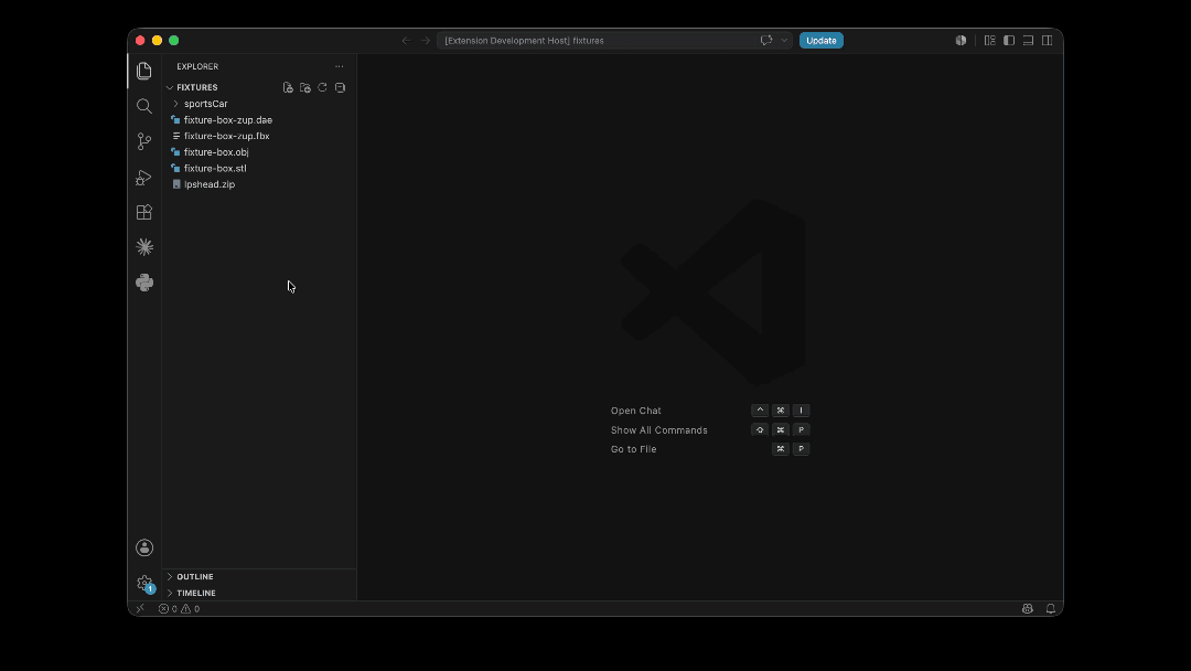 Opening a zip archive in Renderit