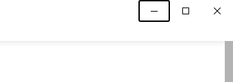 Custom title bar with the focus ring on the Minimize button