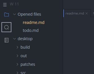 Search icon focused in the One Dark theme with a light focus ring