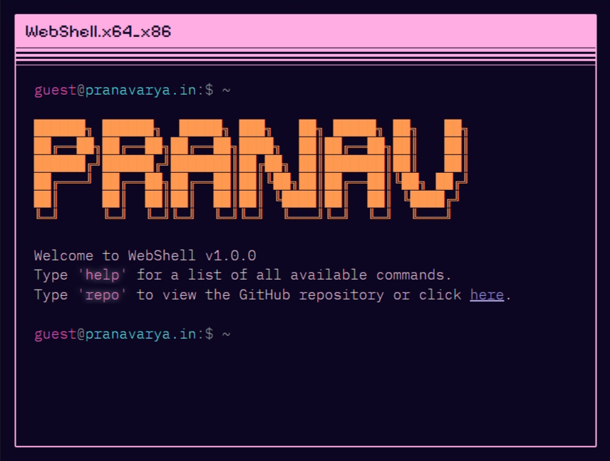 GitHub - PranavArya37/webshell
