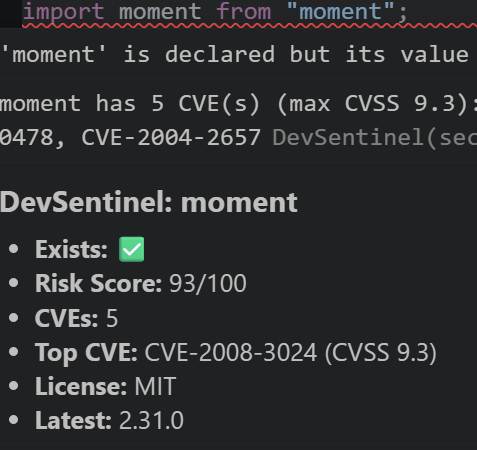 Moment CVE High Alert