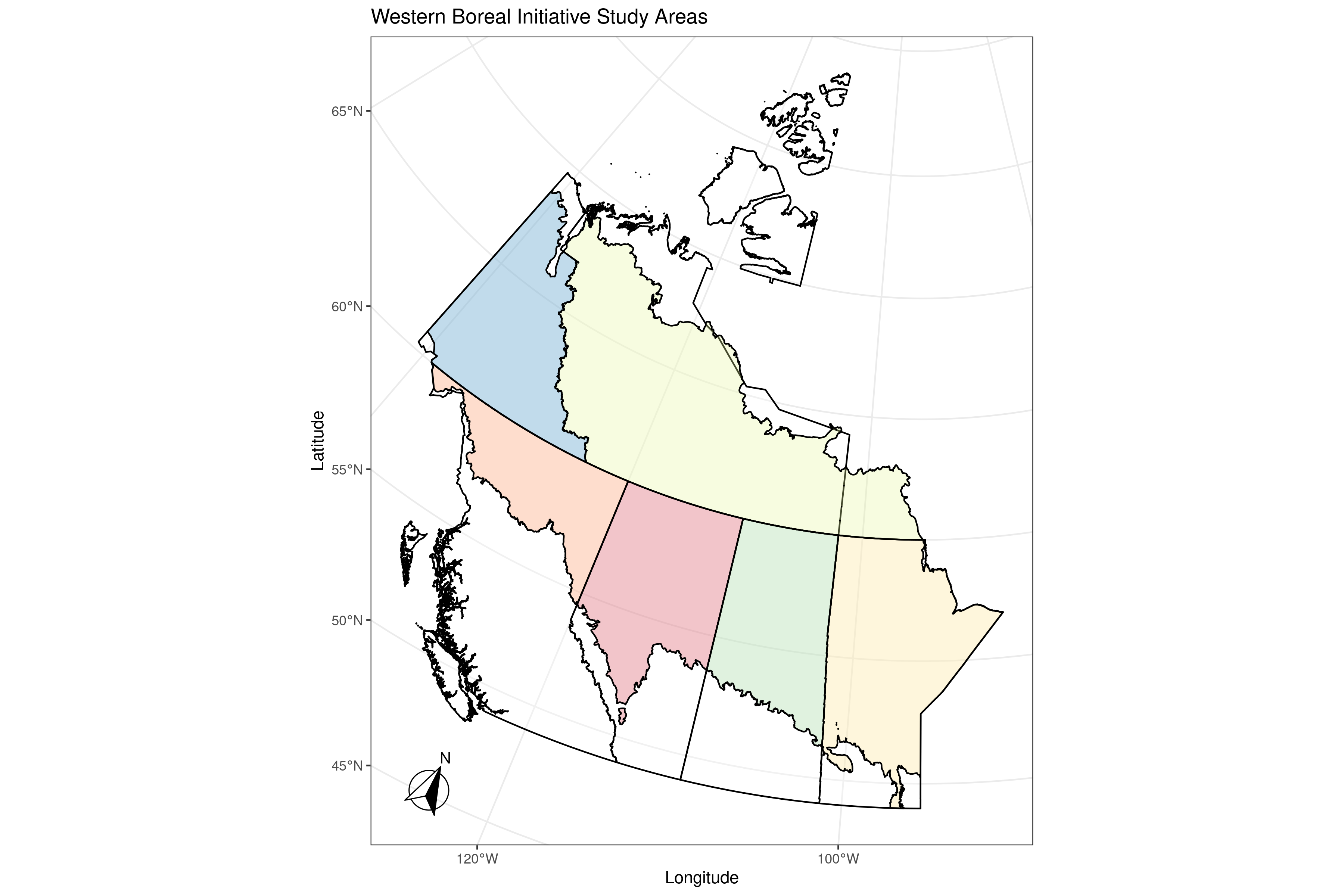 Study area map for the Western Boreal Initiative