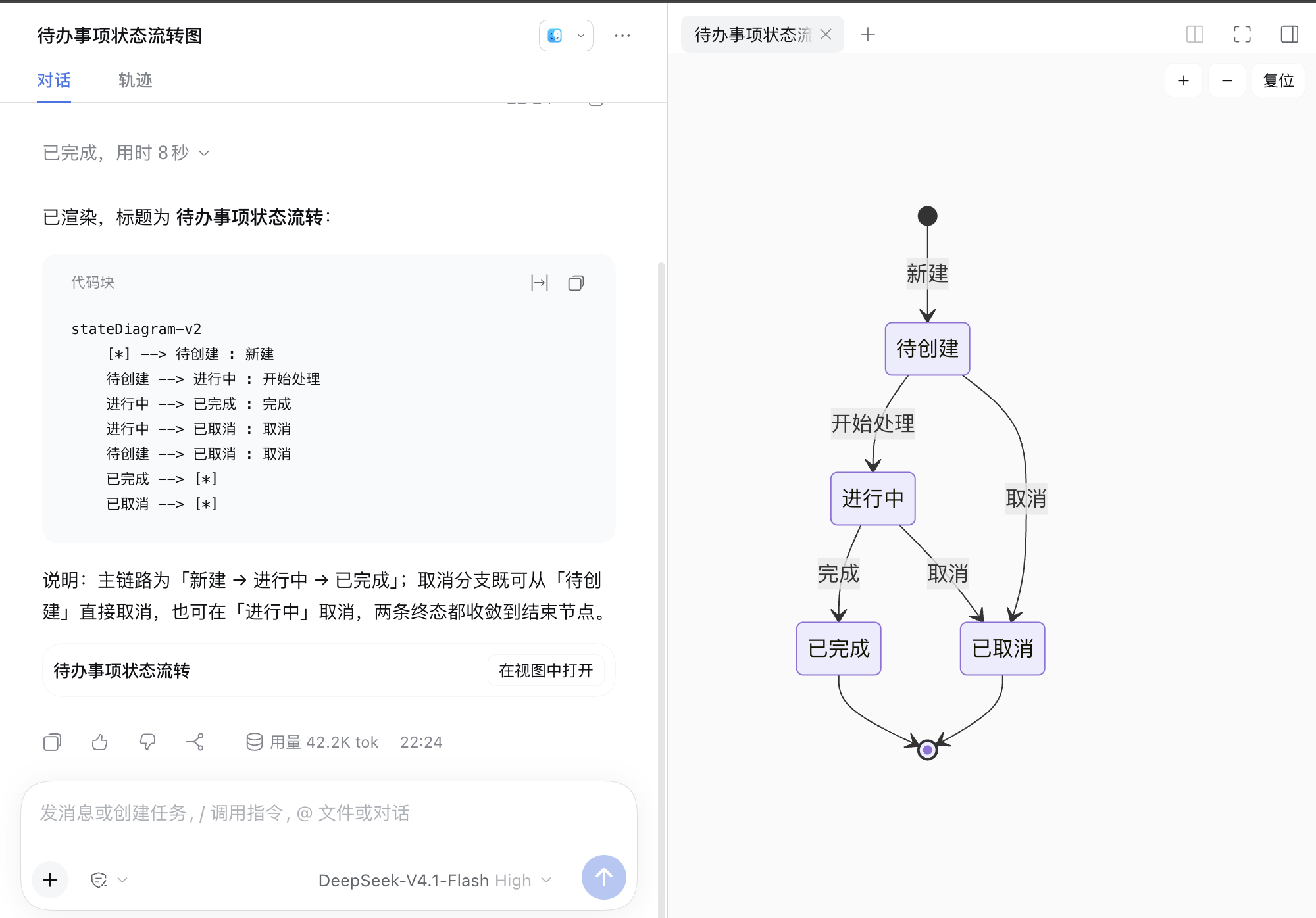 回合末尾的产物行(左下)与右侧边栏查看器