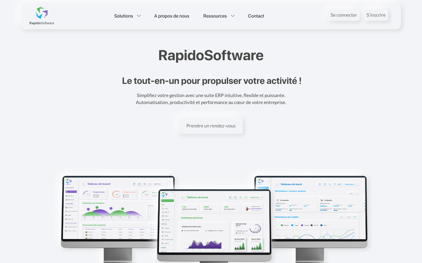 Écran réel de rapidosoftware