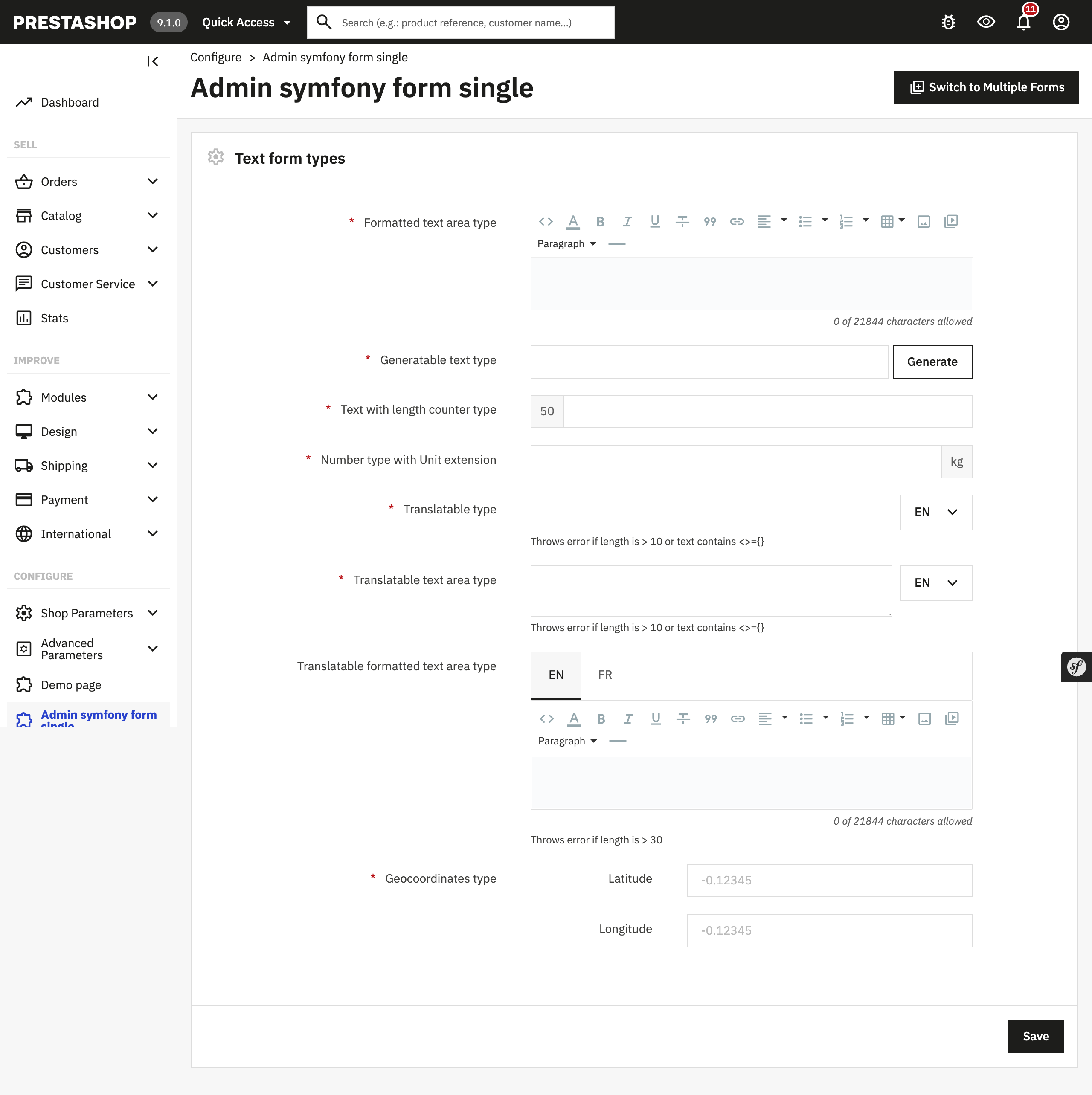 demosymfonyform in action