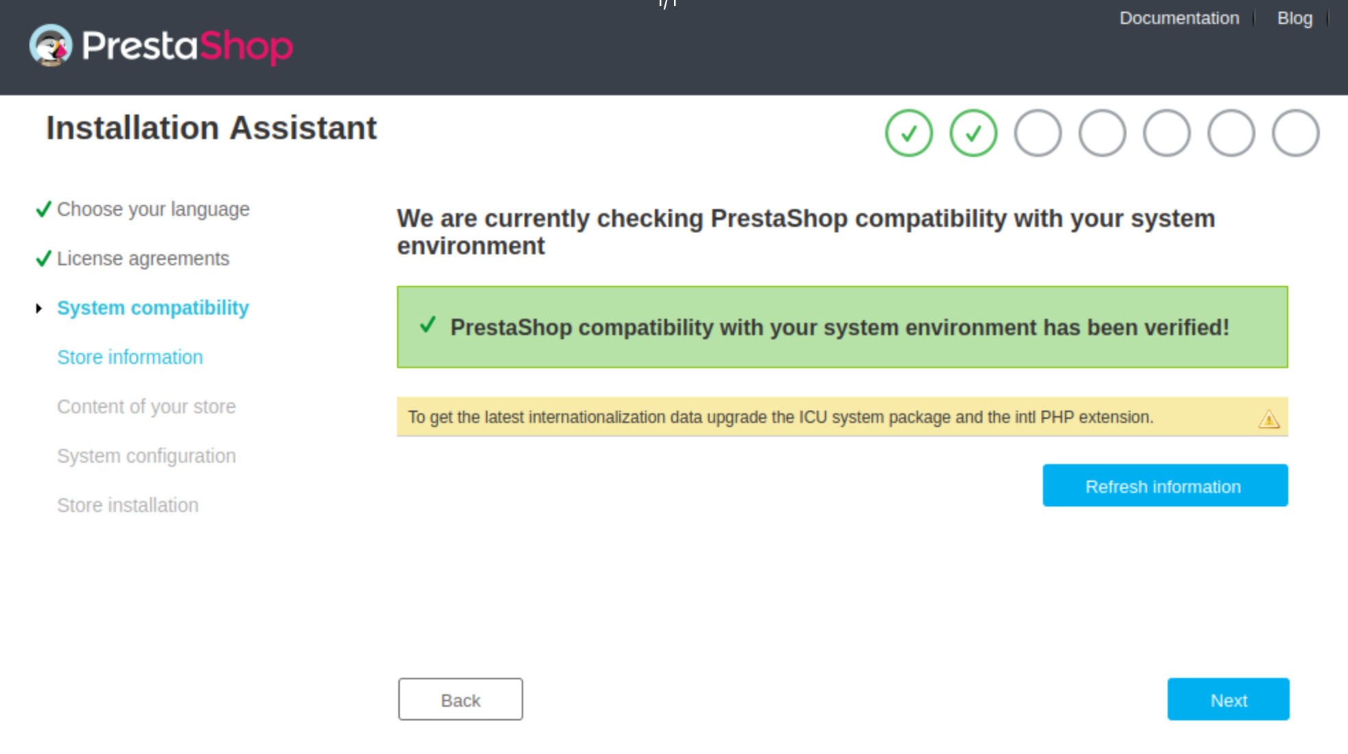 PrestaShop system compatibility check